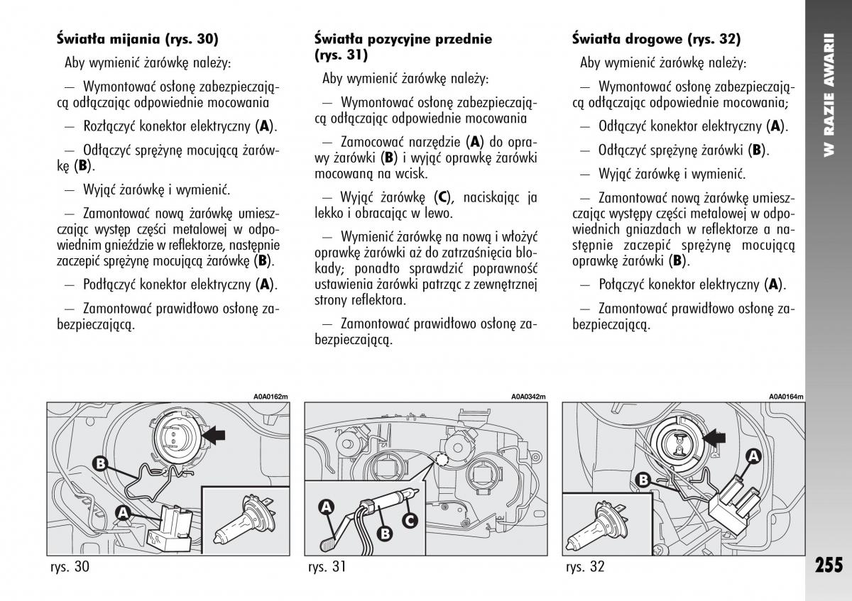 Alfa Romeo 147 instrukcja obslugi / page 257