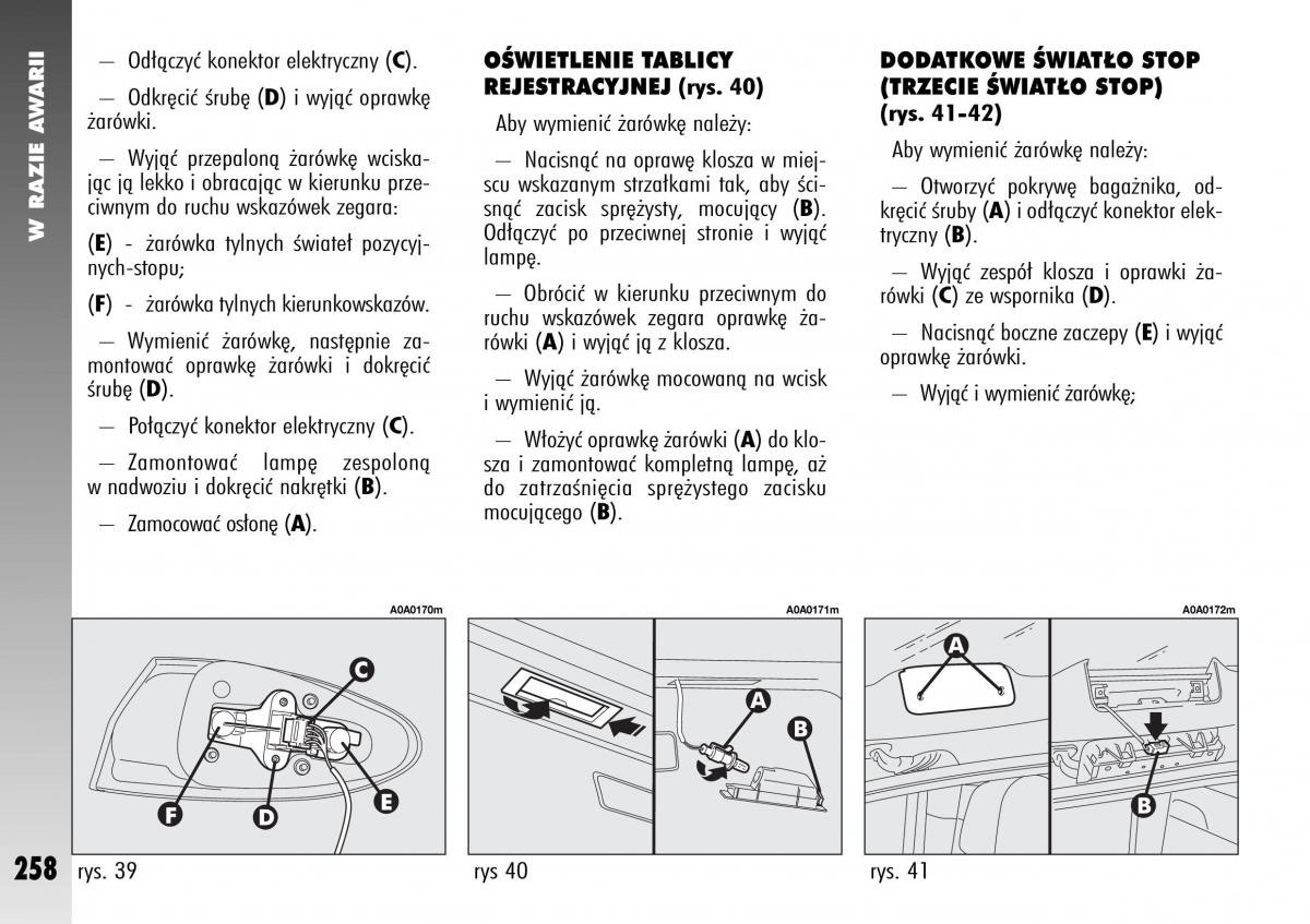 Alfa Romeo 147 instrukcja obslugi / page 260