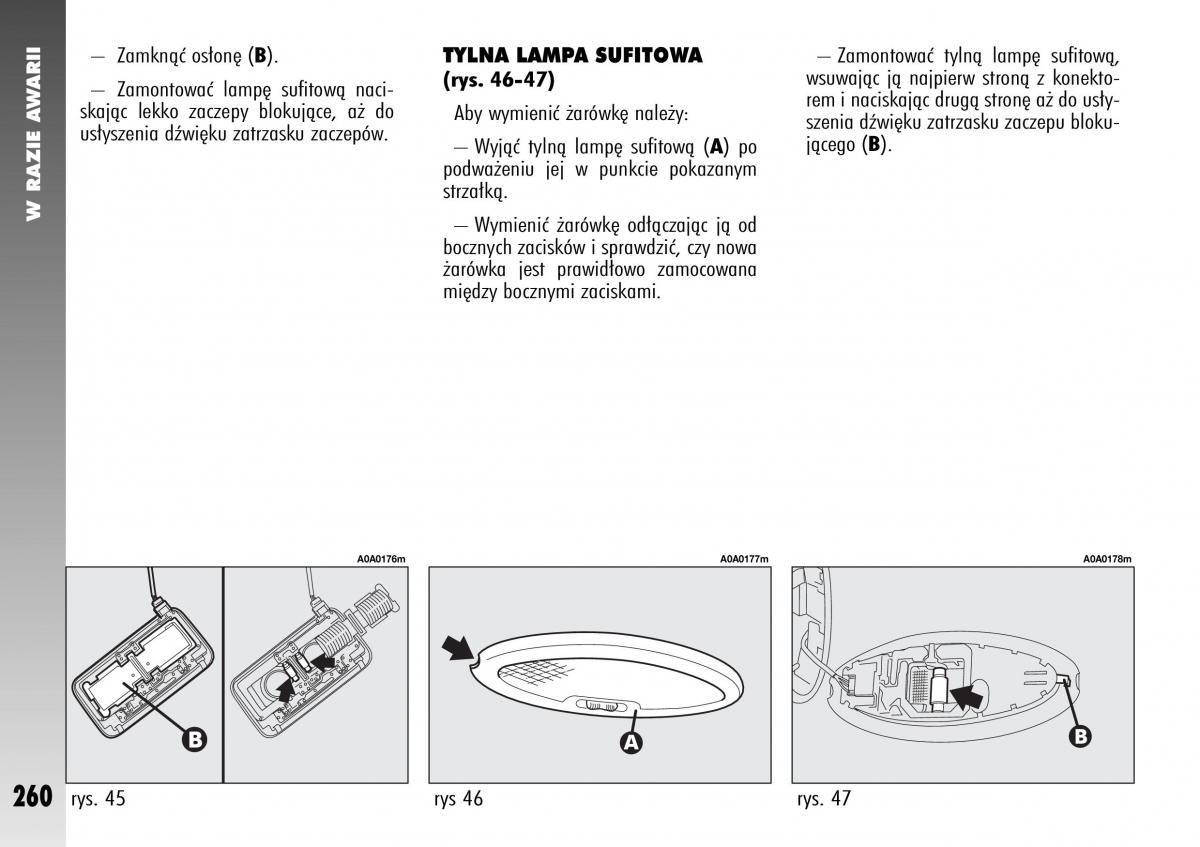 Alfa Romeo 147 instrukcja obslugi / page 262