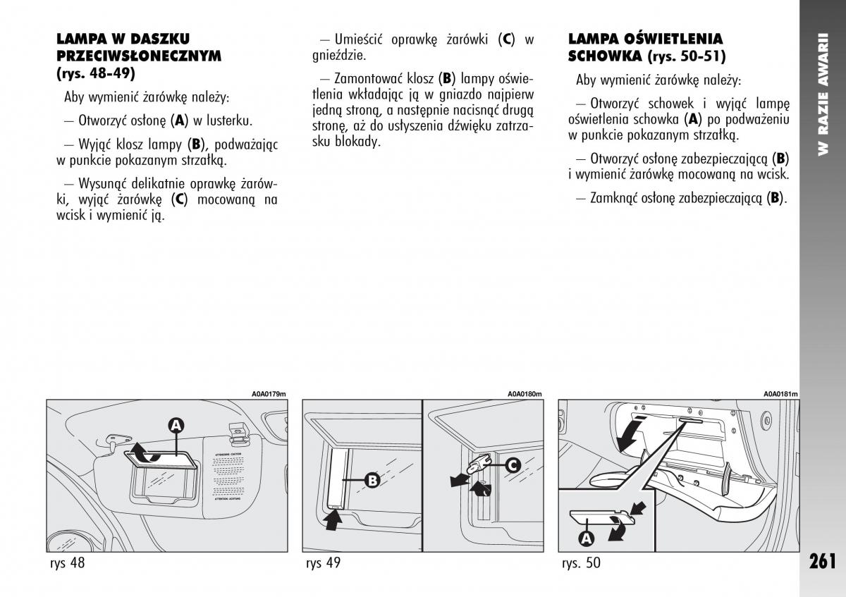 Alfa Romeo 147 instrukcja obslugi / page 263