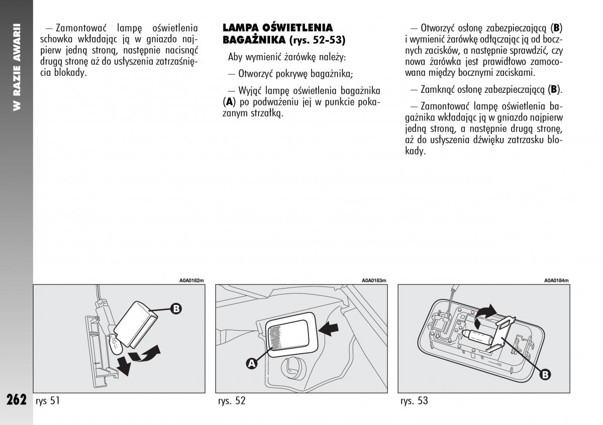 Alfa Romeo 147 instrukcja obslugi / page 264