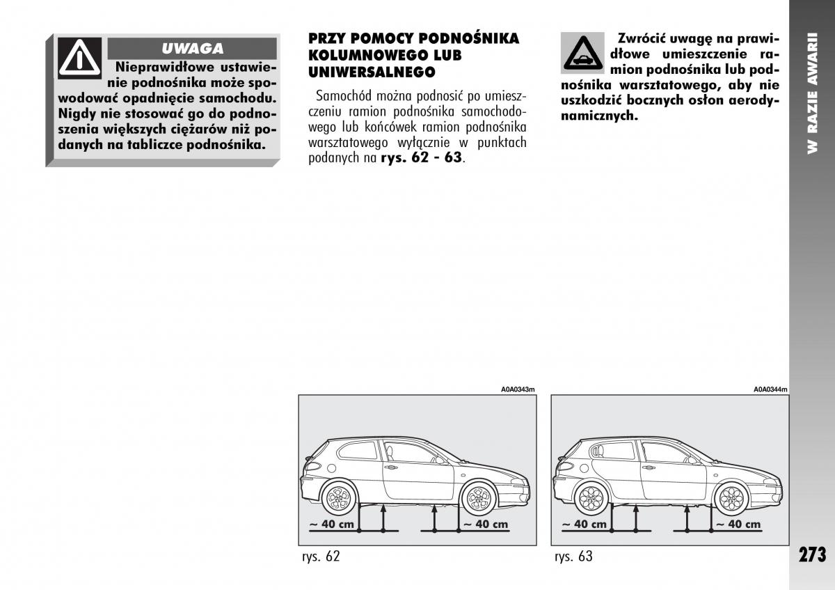 Alfa Romeo 147 instrukcja obslugi / page 275