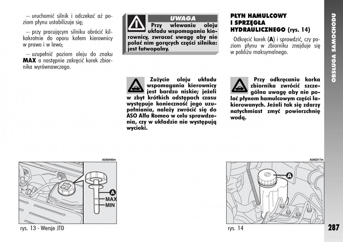 Alfa Romeo 147 instrukcja obslugi / page 289