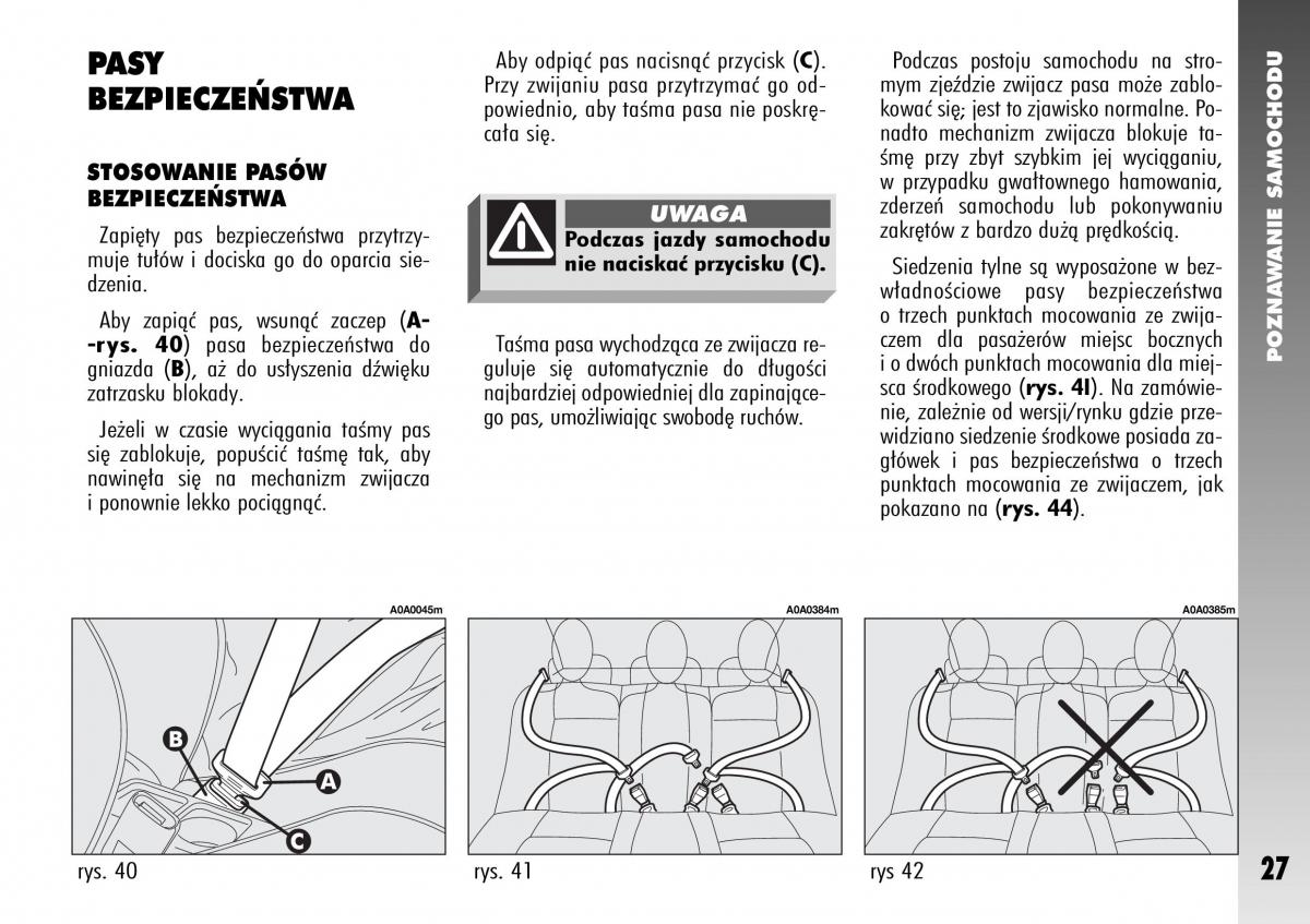 Alfa Romeo 147 instrukcja obslugi / page 29