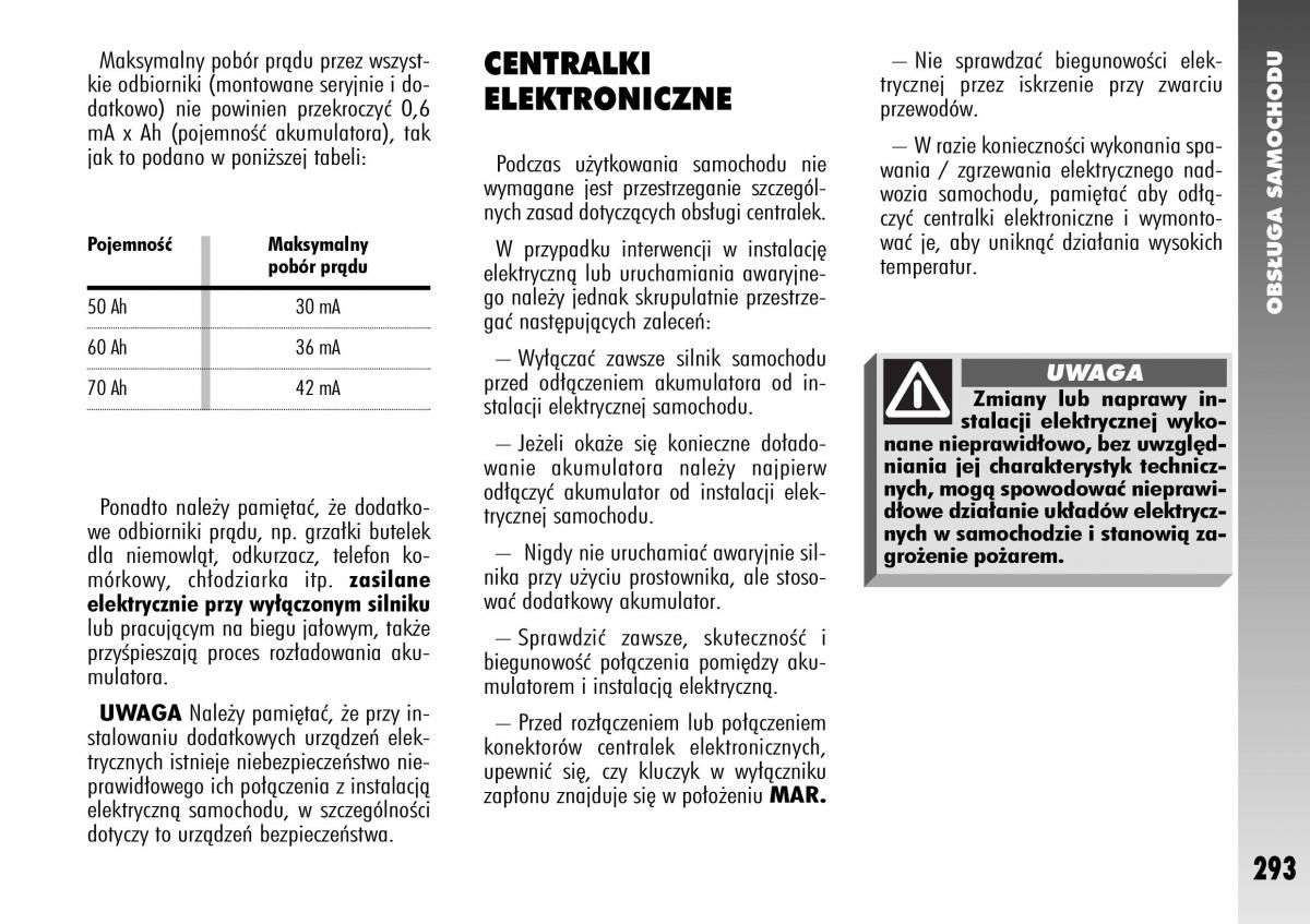 Alfa Romeo 147 instrukcja obslugi / page 295