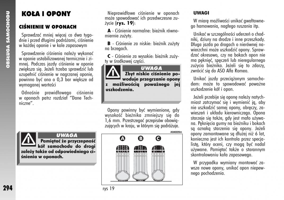 Alfa Romeo 147 instrukcja obslugi / page 296