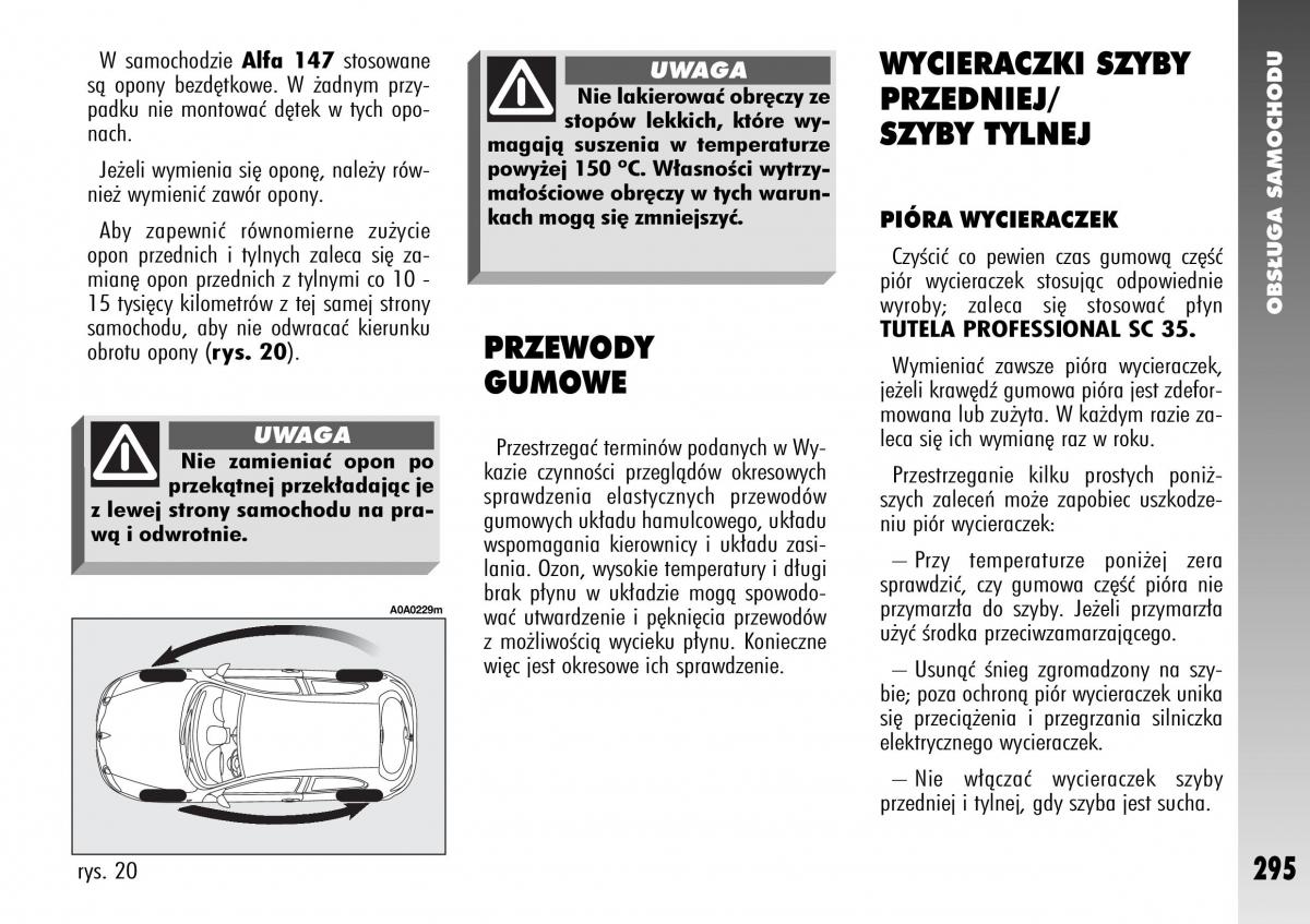 Alfa Romeo 147 instrukcja obslugi / page 297