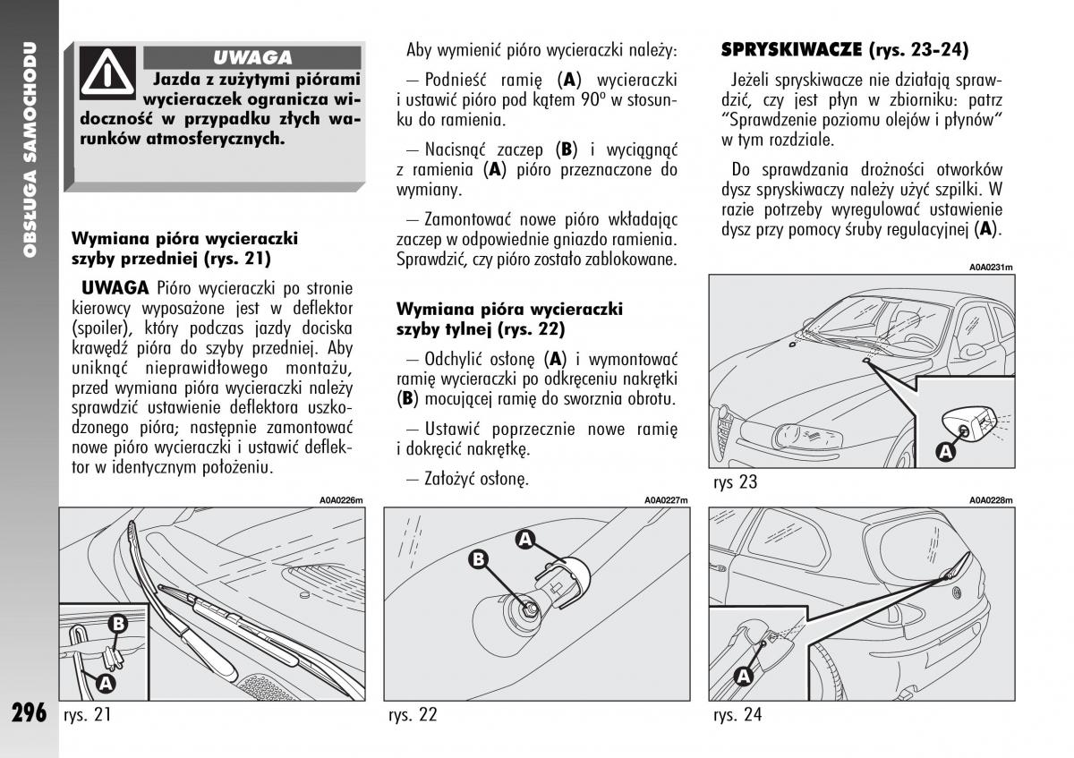 Alfa Romeo 147 instrukcja obslugi / page 298