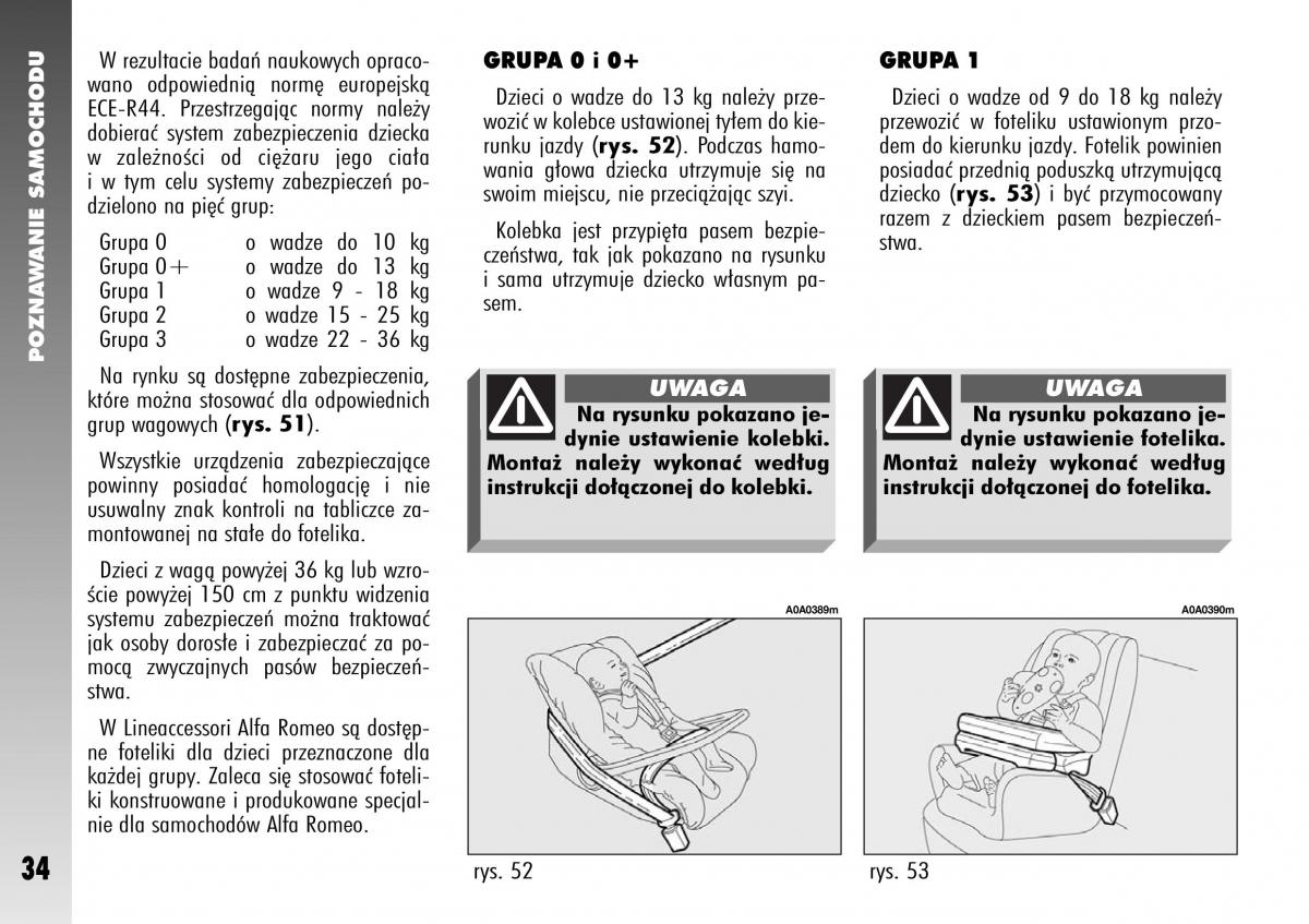 Alfa Romeo 147 instrukcja obslugi / page 36