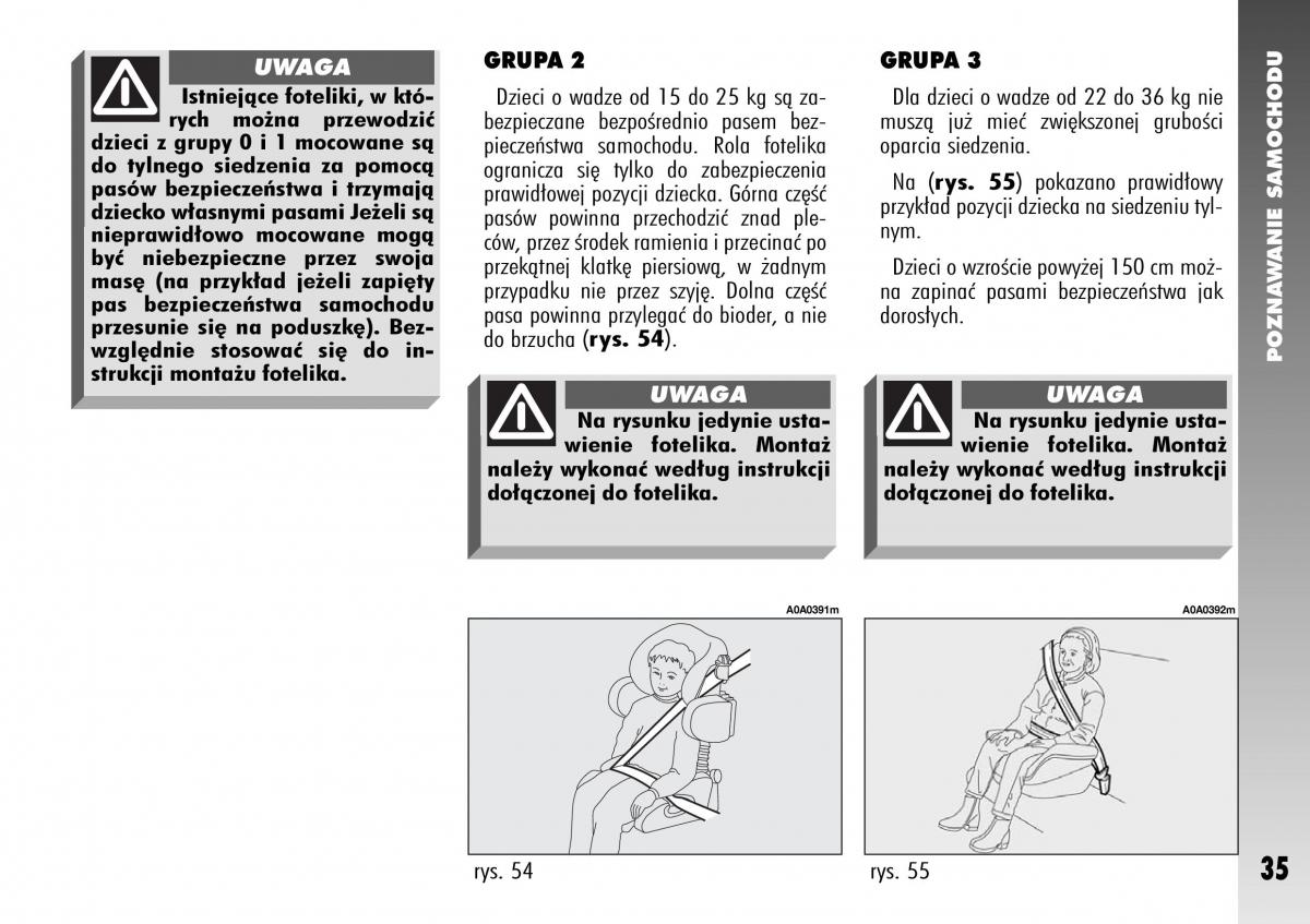 Alfa Romeo 147 instrukcja obslugi / page 37