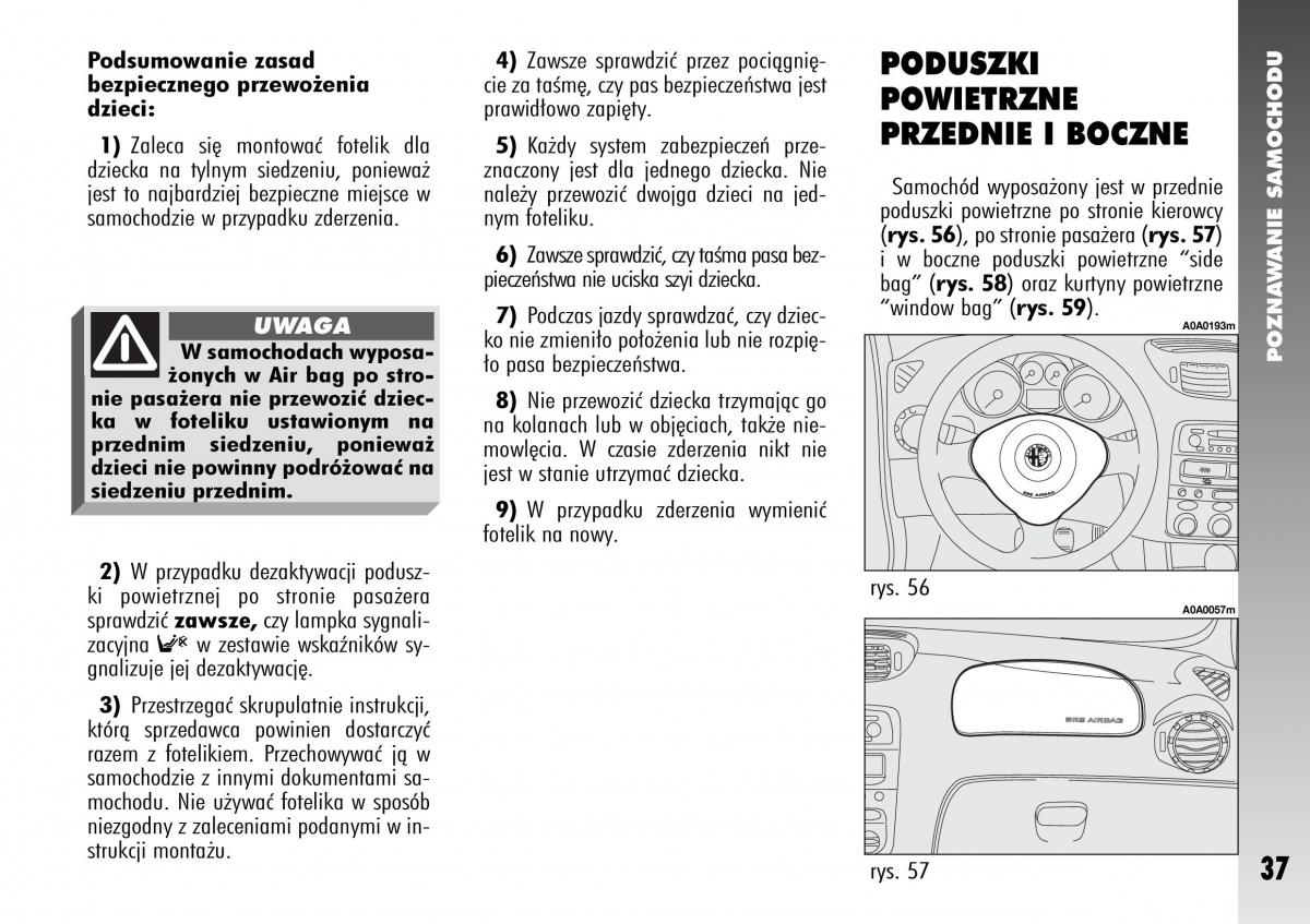 Alfa Romeo 147 instrukcja obslugi / page 39