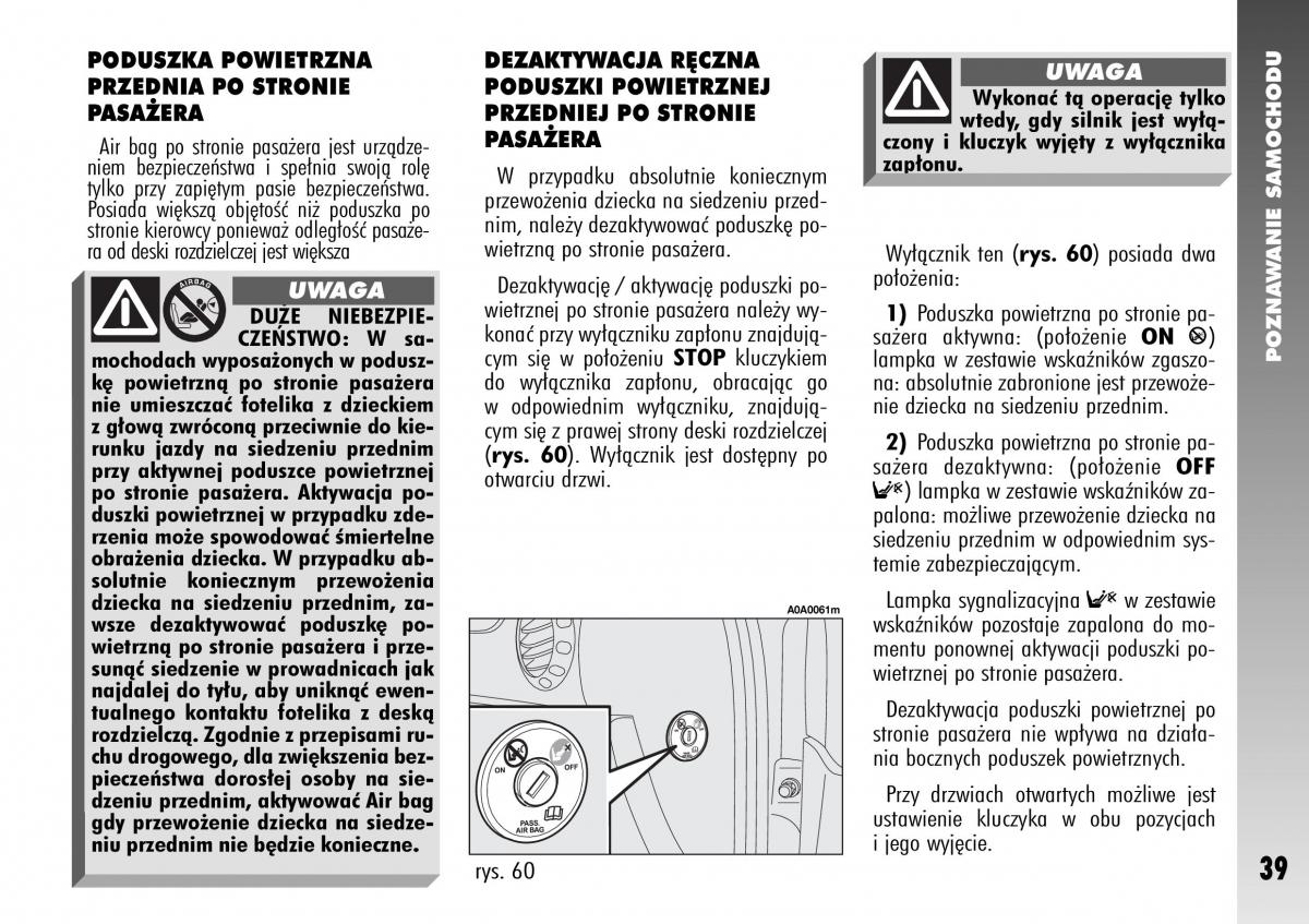 Alfa Romeo 147 instrukcja obslugi / page 41