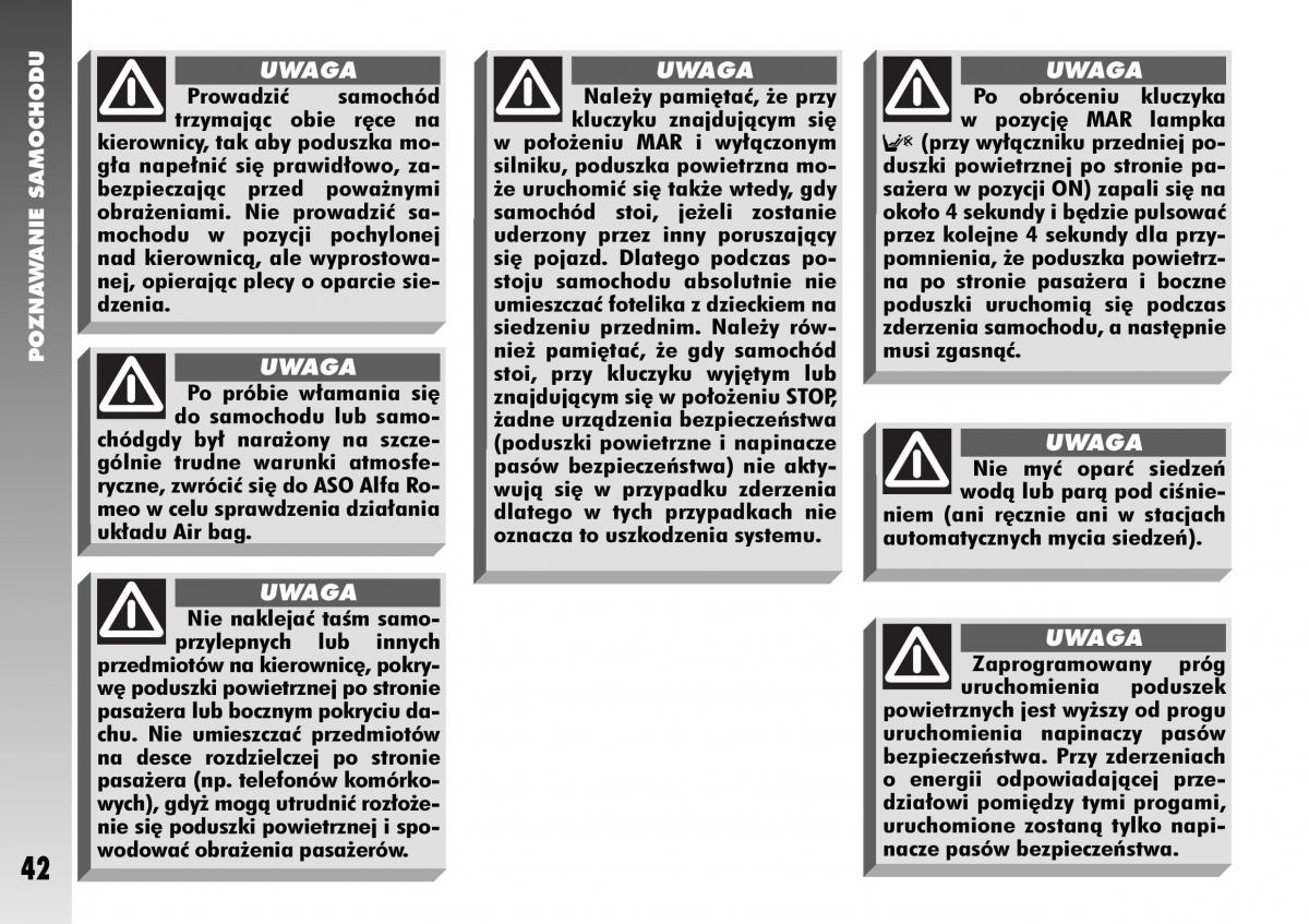 Alfa Romeo 147 instrukcja obslugi / page 44