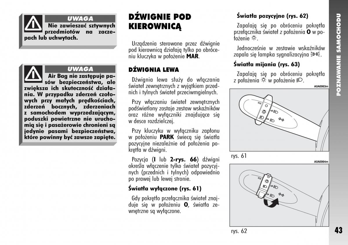 Alfa Romeo 147 instrukcja obslugi / page 45