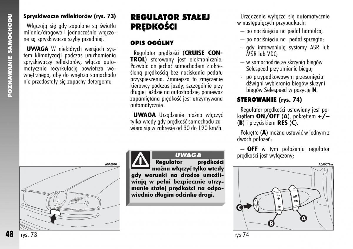 Alfa Romeo 147 instrukcja obslugi / page 50