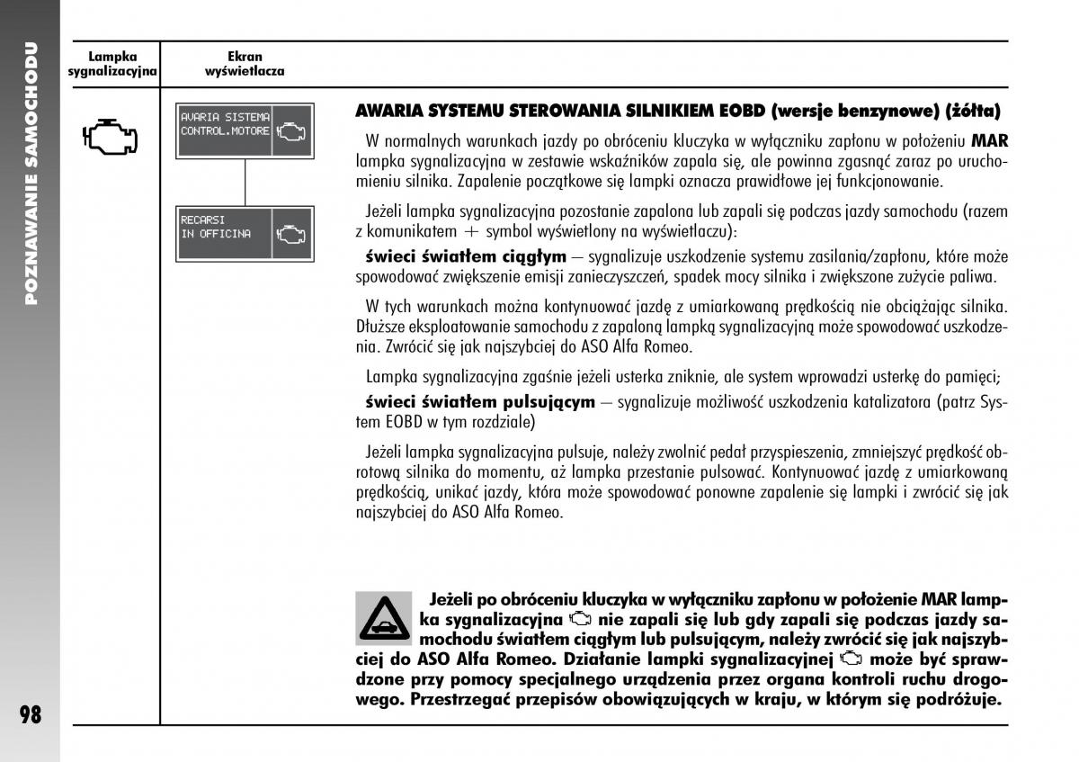 Alfa Romeo 156 instrukcja obslugi / page 100