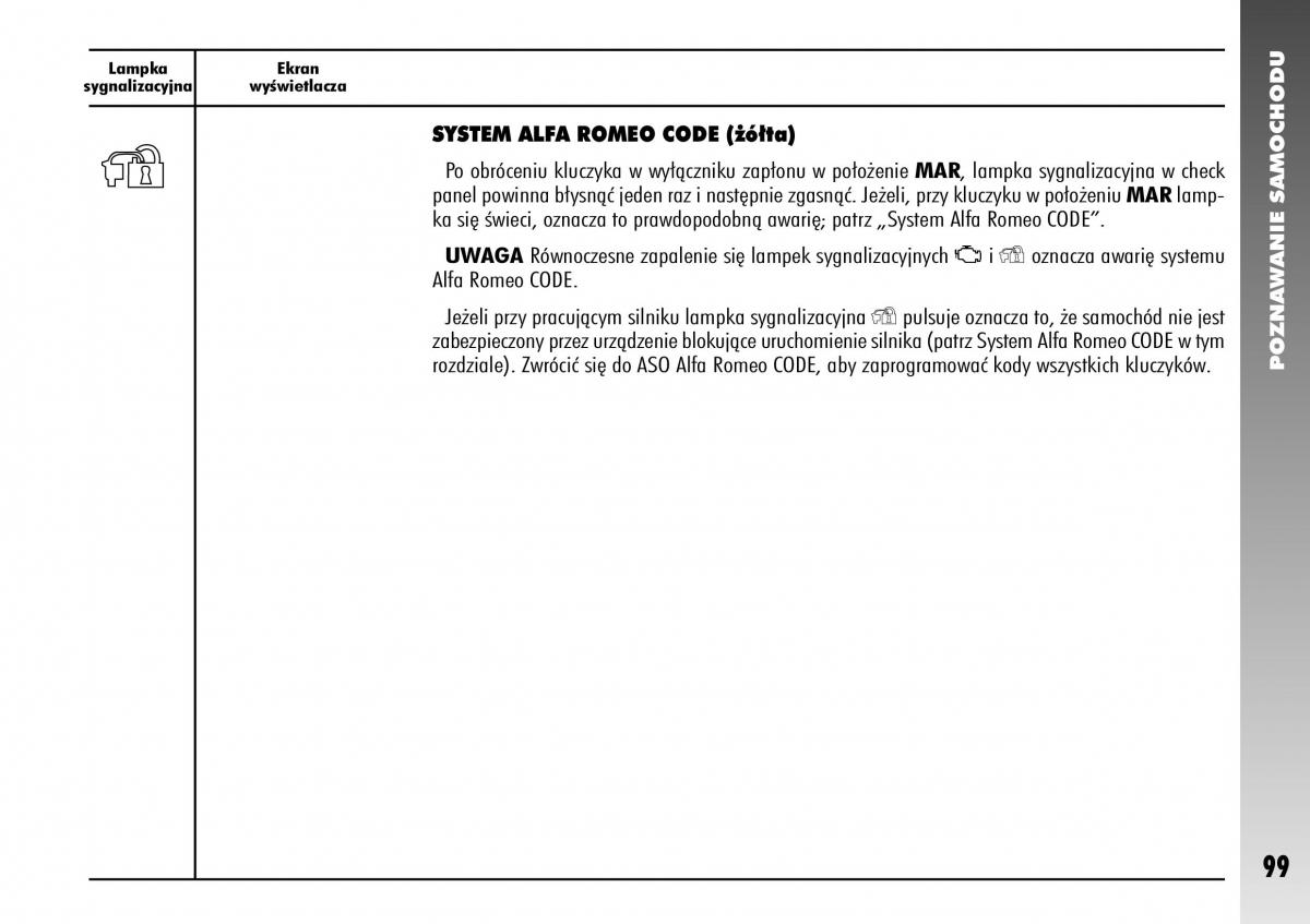 Alfa Romeo 156 instrukcja obslugi / page 101