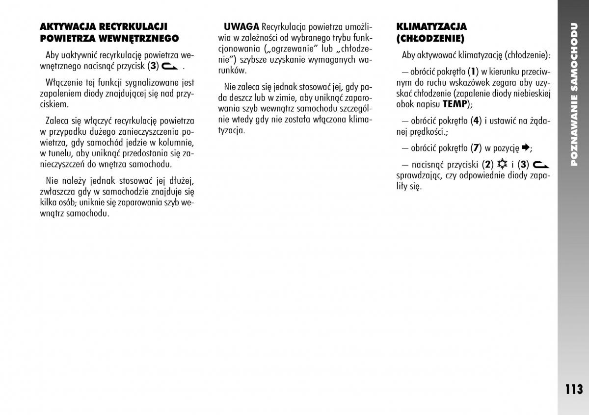 Alfa Romeo 156 instrukcja obslugi / page 115