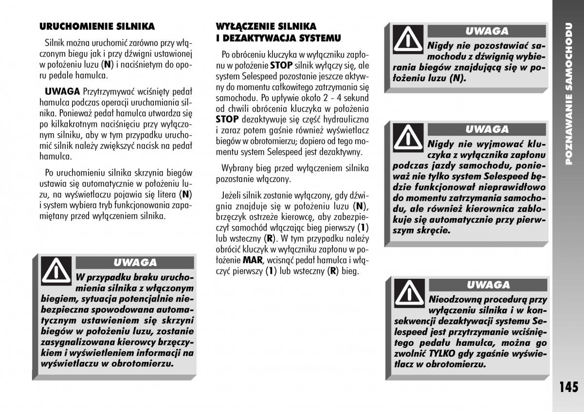 Alfa Romeo 156 instrukcja obslugi / page 147