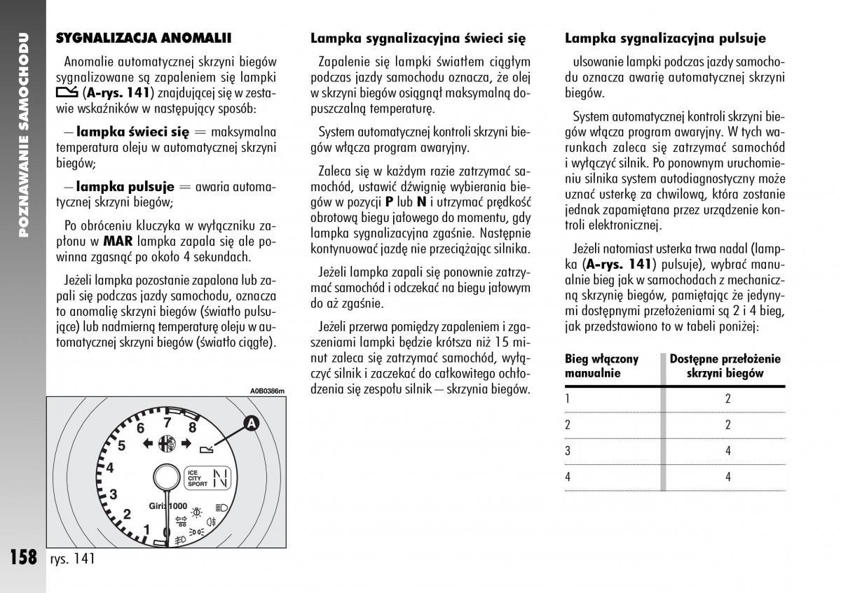 Alfa Romeo 156 instrukcja obslugi / page 160