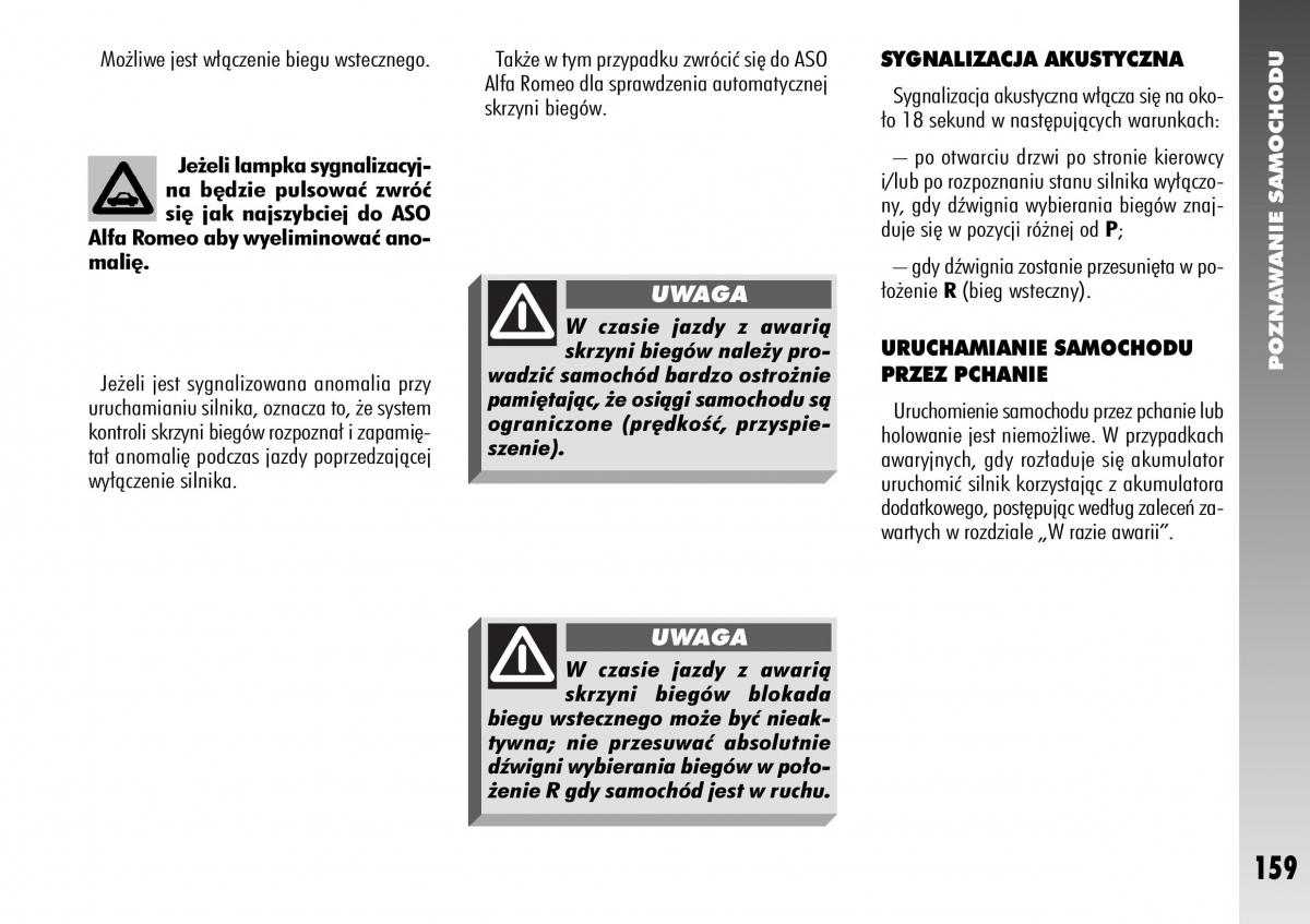 Alfa Romeo 156 instrukcja obslugi / page 161