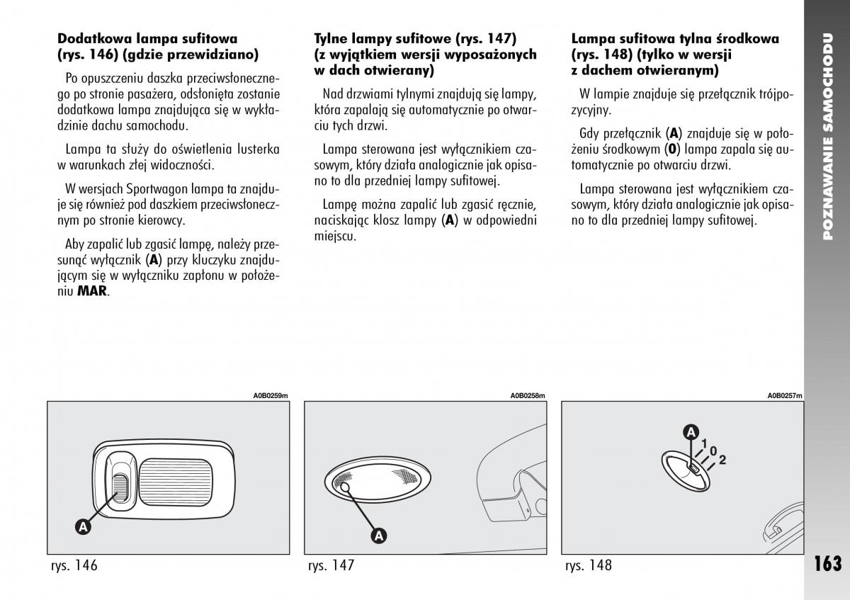 Alfa Romeo 156 instrukcja obslugi / page 165