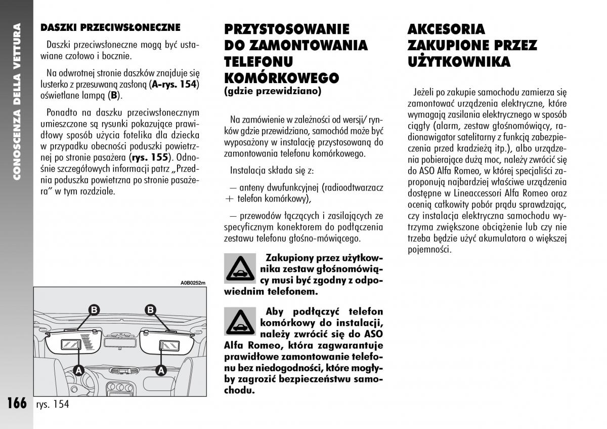 Alfa Romeo 156 instrukcja obslugi / page 168