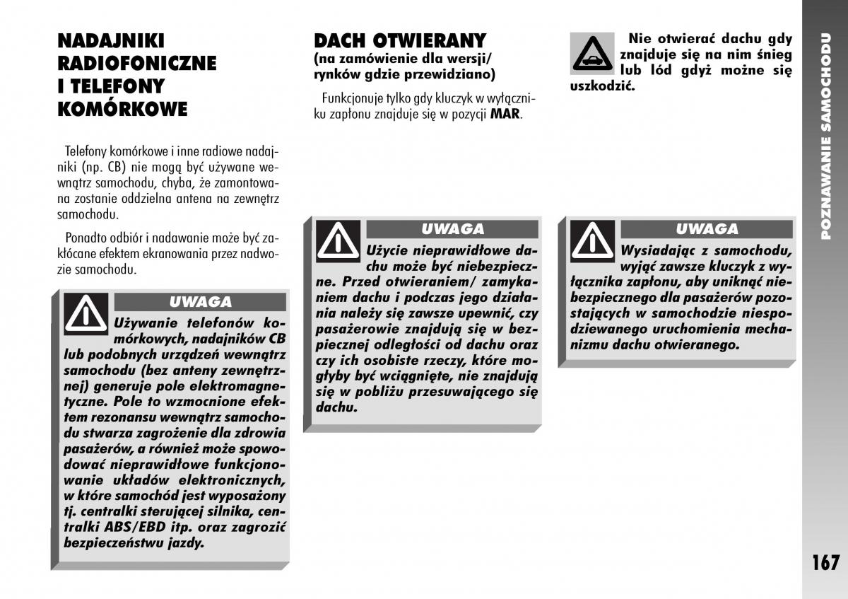 Alfa Romeo 156 instrukcja obslugi / page 169