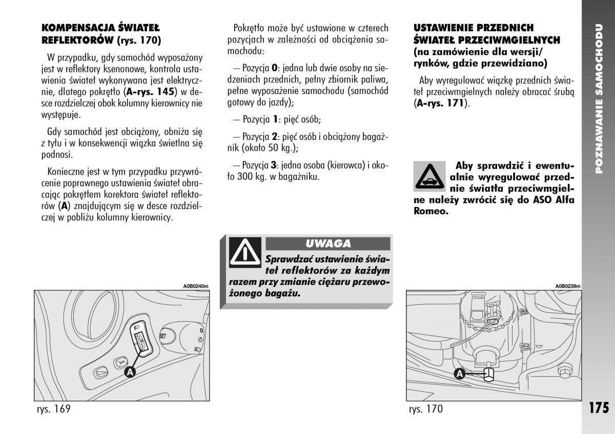 Alfa Romeo 156 instrukcja obslugi / page 177