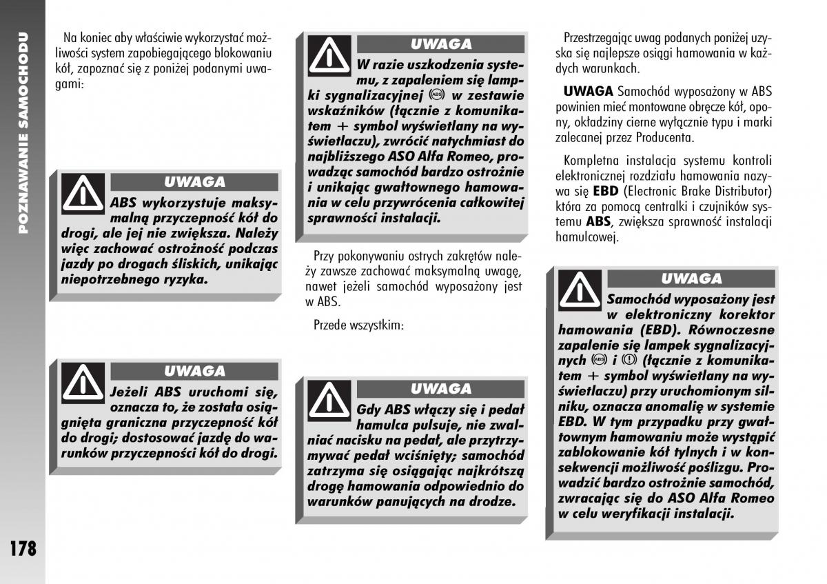 Alfa Romeo 156 instrukcja obslugi / page 180