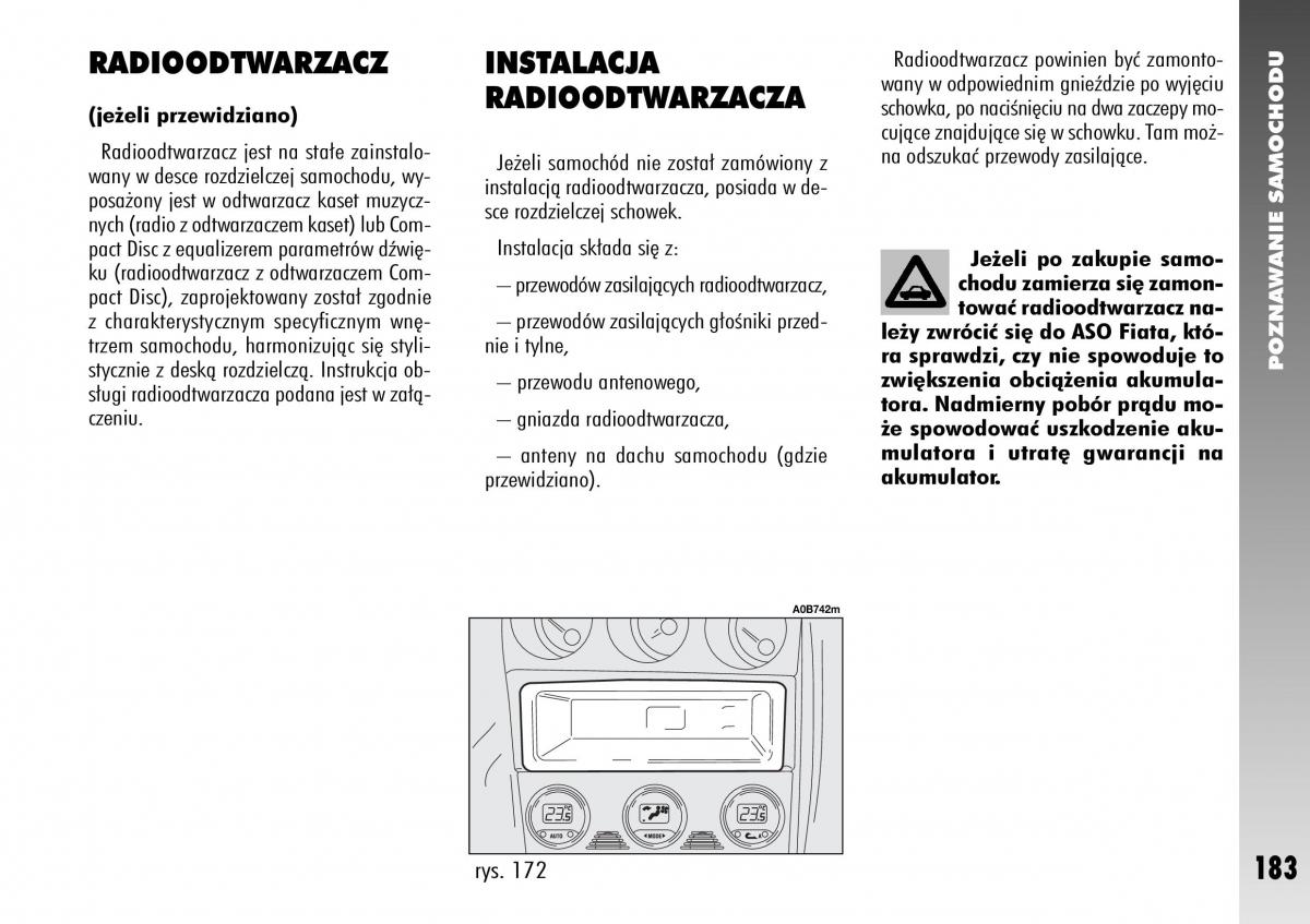 Alfa Romeo 156 instrukcja obslugi / page 185