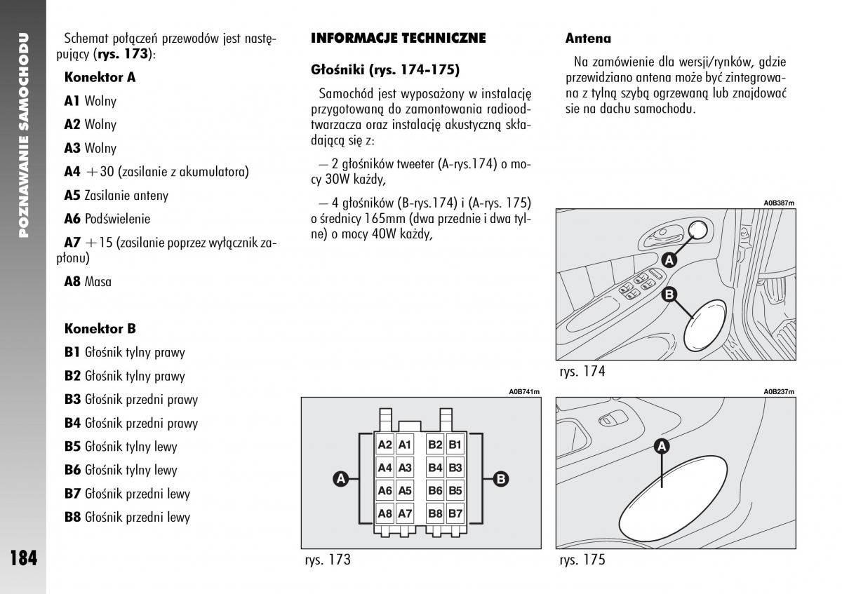 Alfa Romeo 156 instrukcja obslugi / page 186