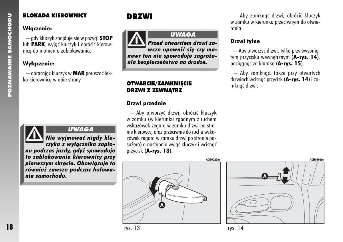 Alfa Romeo 156 instrukcja obslugi / page 20