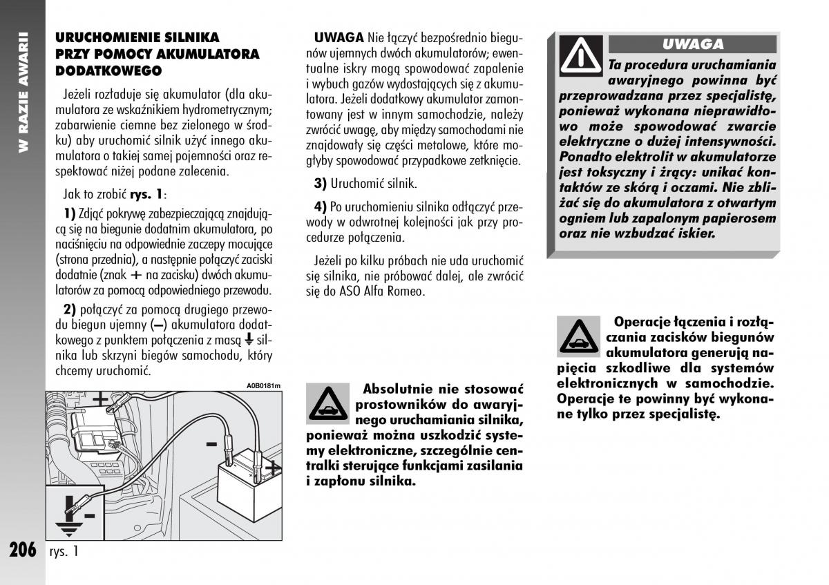 Alfa Romeo 156 instrukcja obslugi / page 208