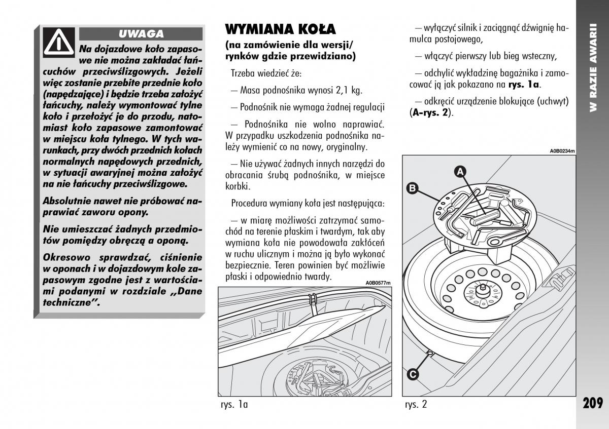 Alfa Romeo 156 instrukcja obslugi / page 211