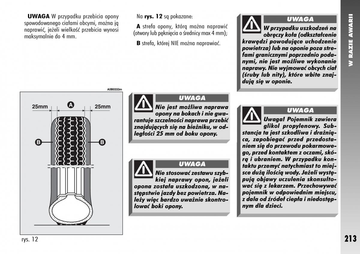 Alfa Romeo 156 instrukcja obslugi / page 215