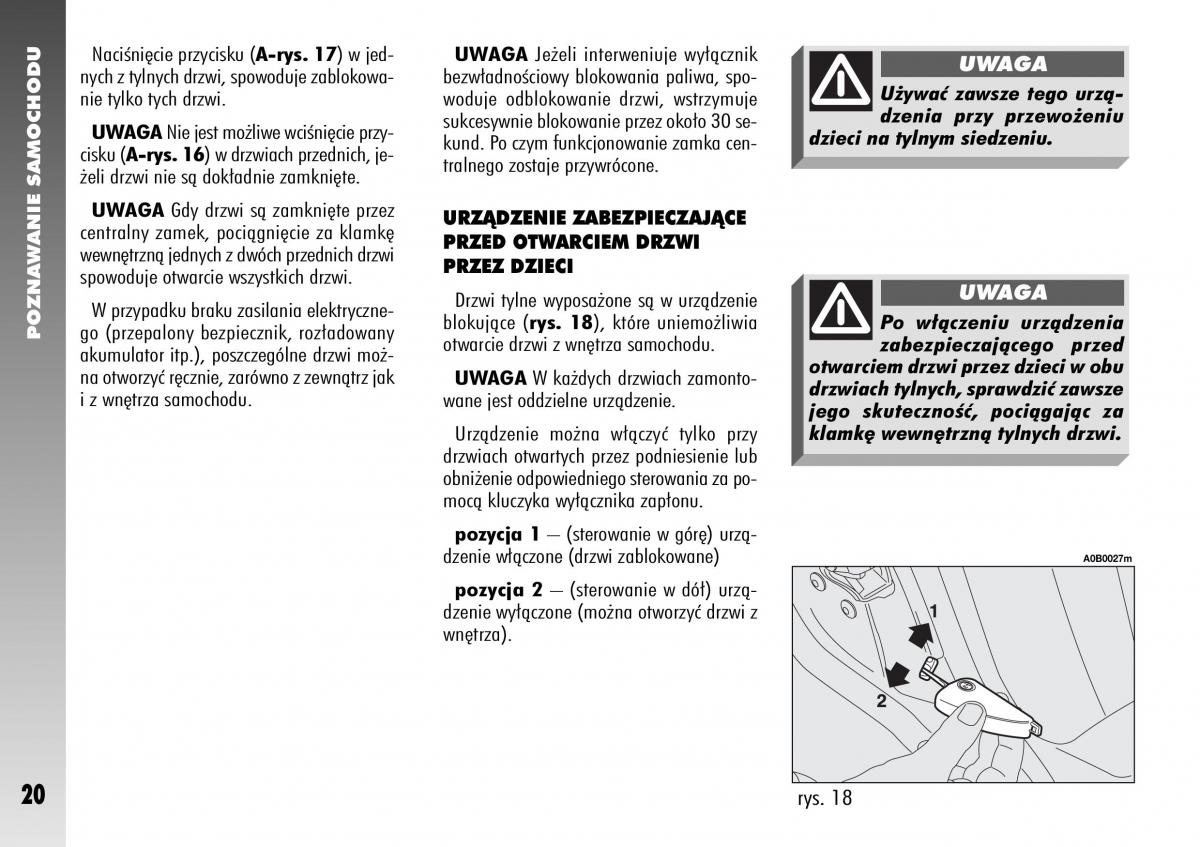 Alfa Romeo 156 instrukcja obslugi / page 22