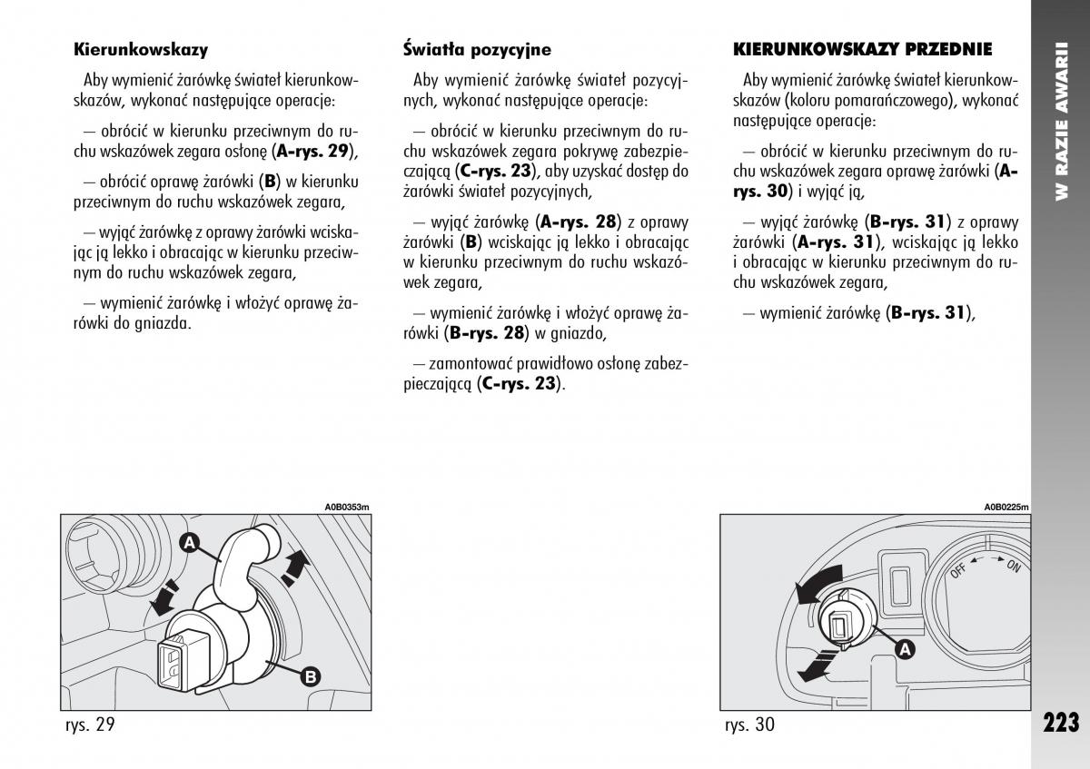 Alfa Romeo 156 instrukcja obslugi / page 225