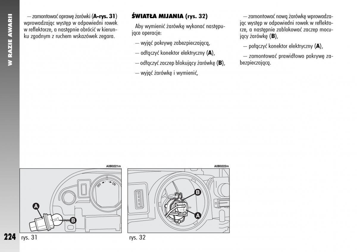 Alfa Romeo 156 instrukcja obslugi / page 226