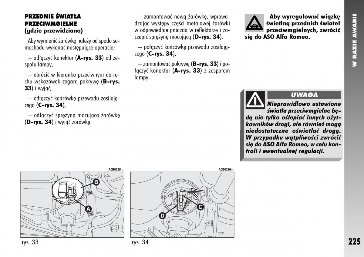 Alfa Romeo 156 instrukcja obslugi / page 227