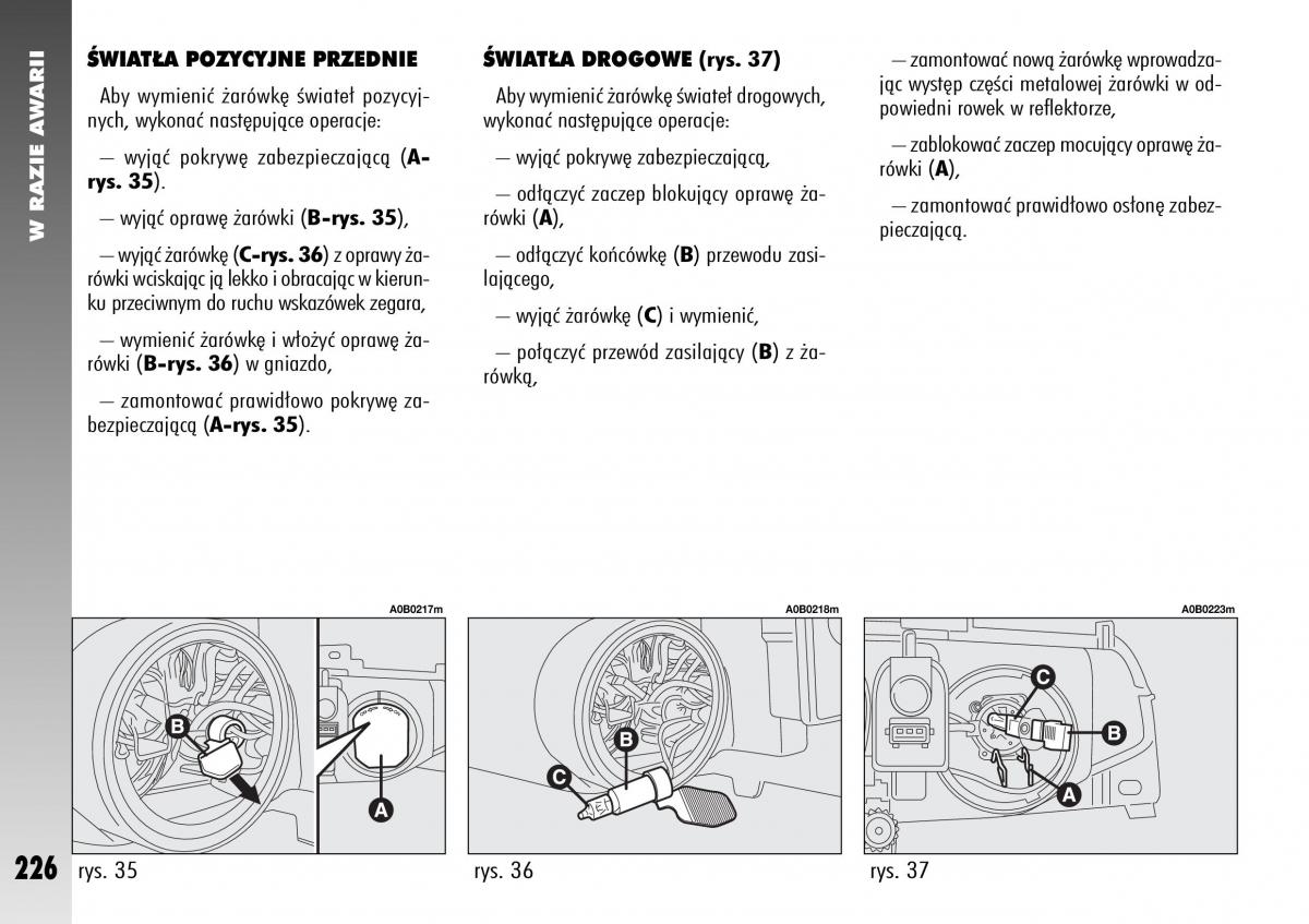 Alfa Romeo 156 instrukcja obslugi / page 228