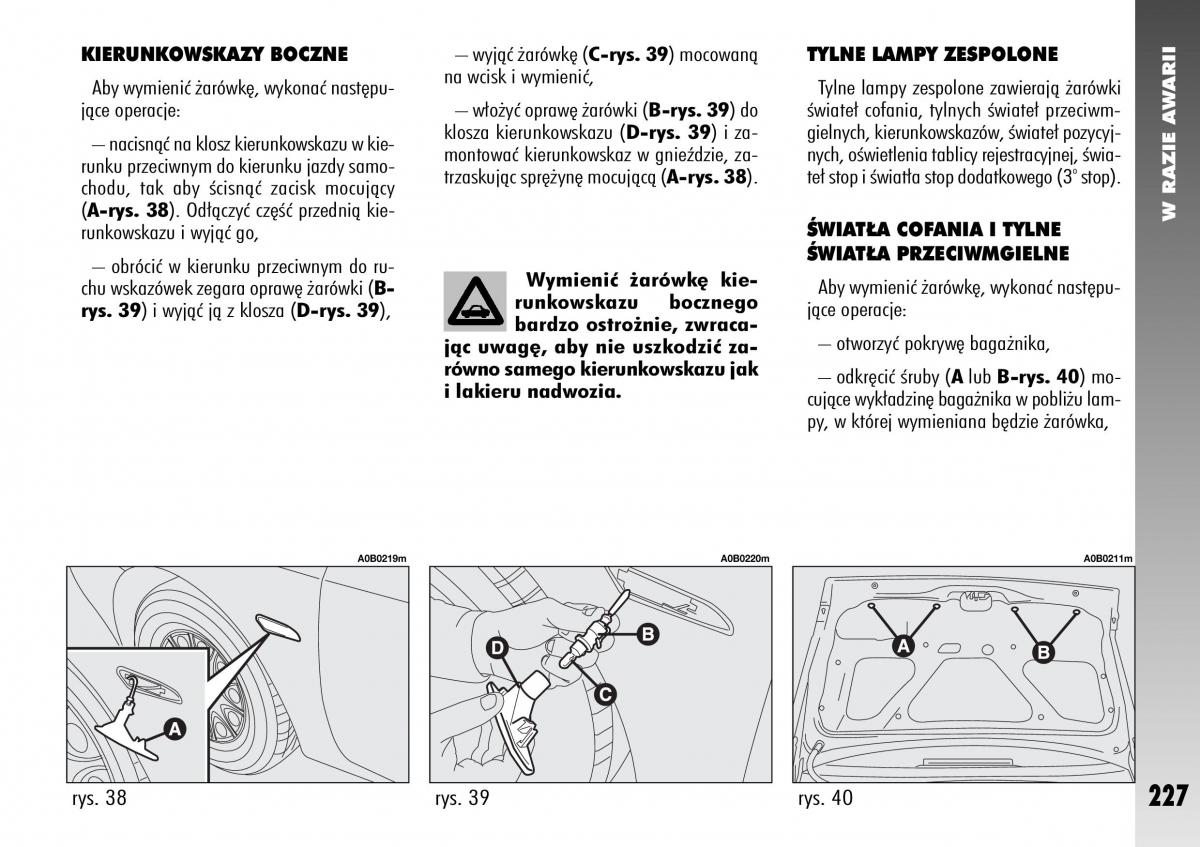 Alfa Romeo 156 instrukcja obslugi / page 229