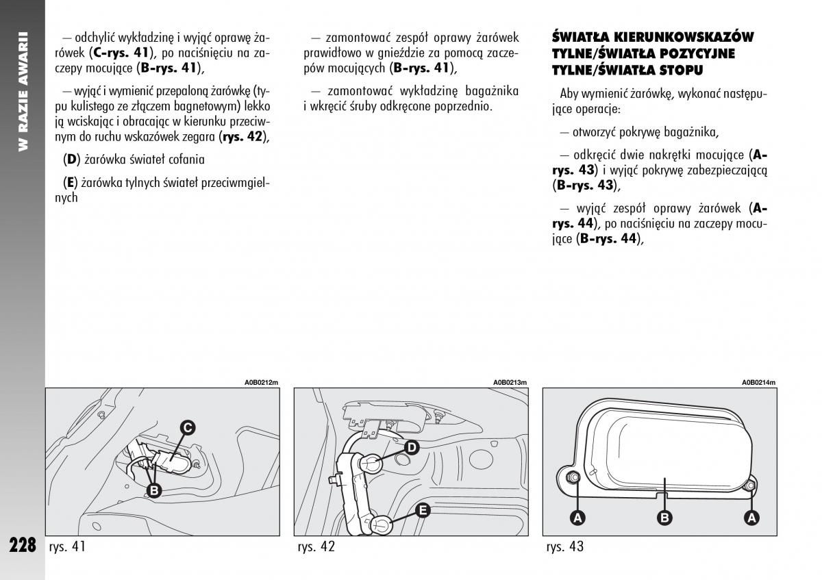 Alfa Romeo 156 instrukcja obslugi / page 230