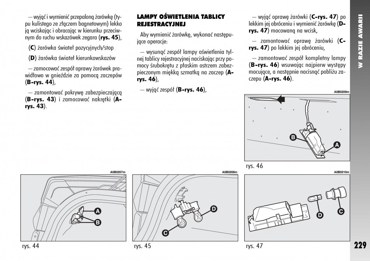 Alfa Romeo 156 instrukcja obslugi / page 231