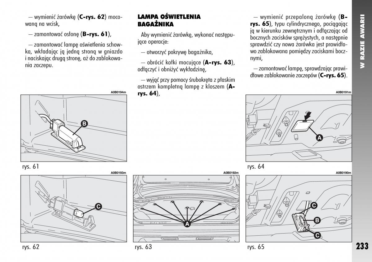 Alfa Romeo 156 instrukcja obslugi / page 235