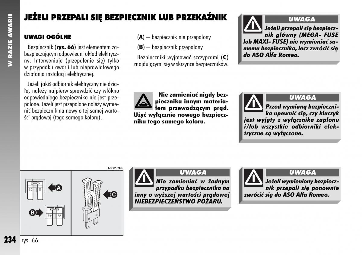 Alfa Romeo 156 instrukcja obslugi / page 236