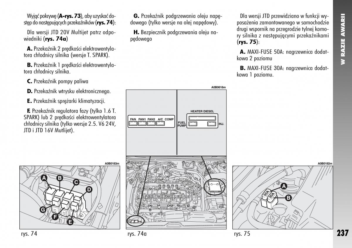 Alfa Romeo 156 instrukcja obslugi / page 239