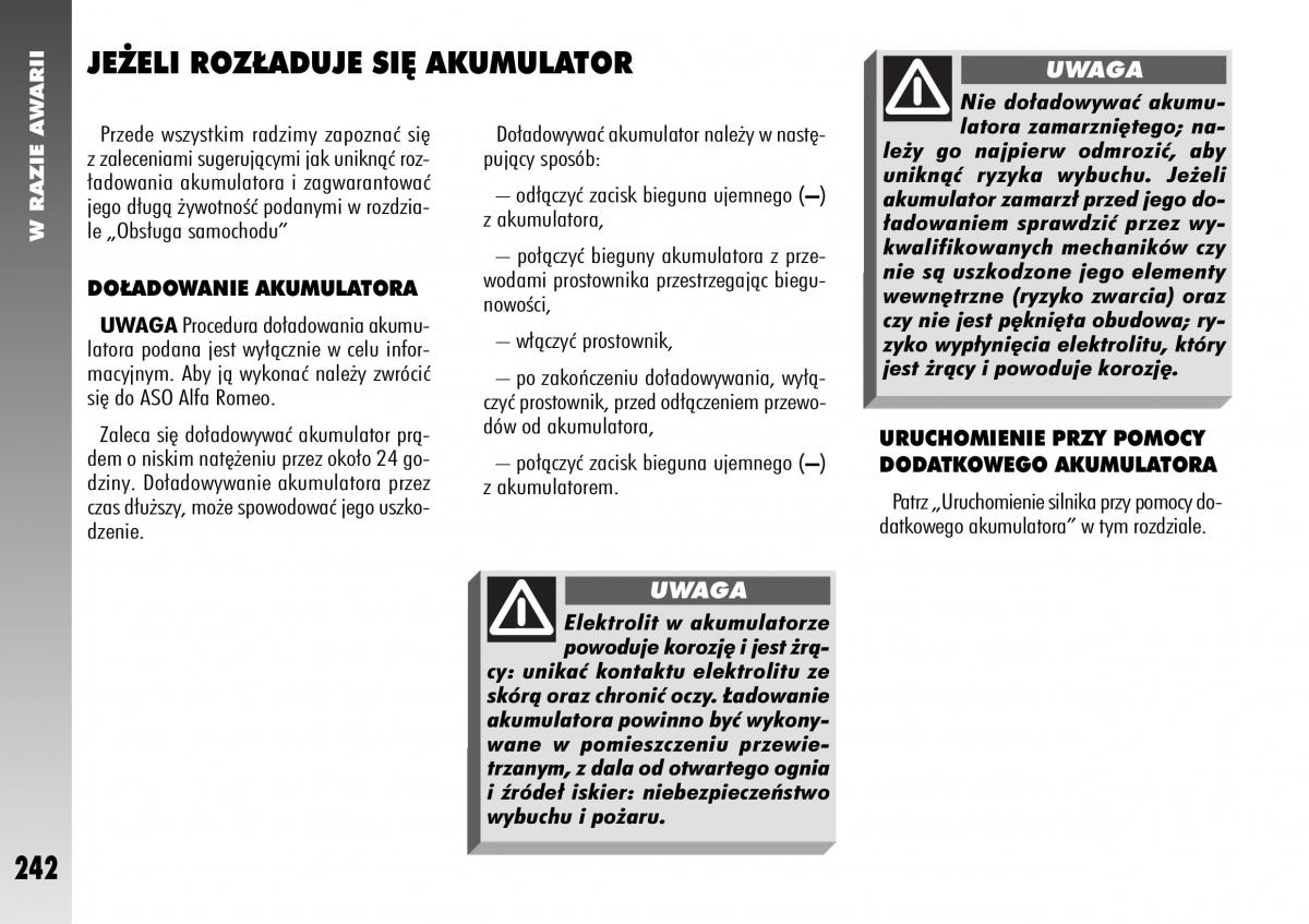 Alfa Romeo 156 instrukcja obslugi / page 244