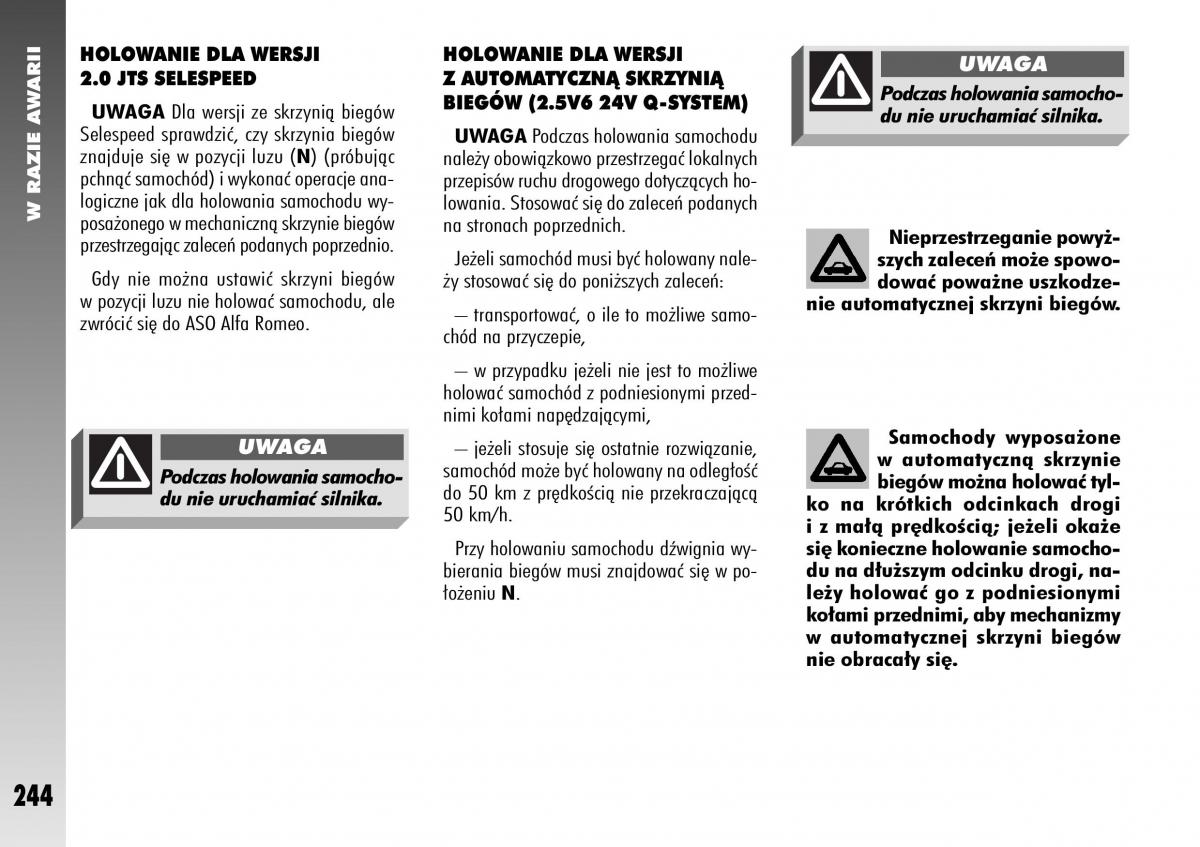 Alfa Romeo 156 instrukcja obslugi / page 246