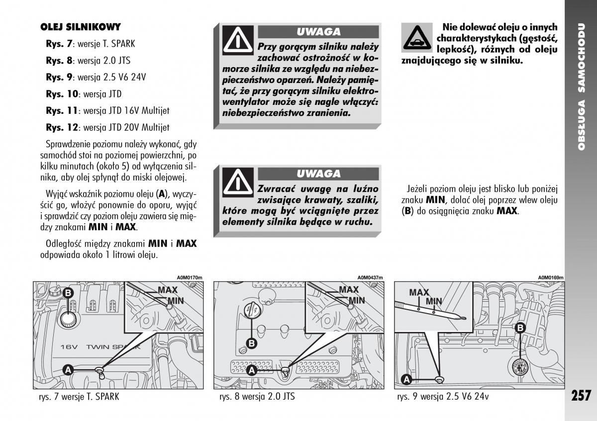 Alfa Romeo 156 instrukcja obslugi / page 259